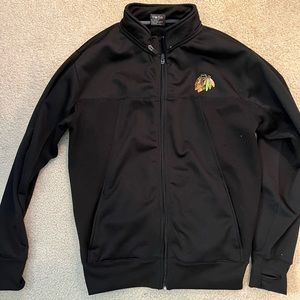 black chicago blackhawks zip up
